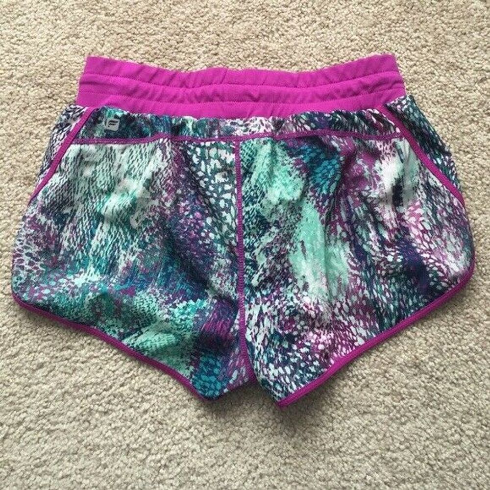 Fabletics Printed Purple Teal Suva Run Shorts - image 8